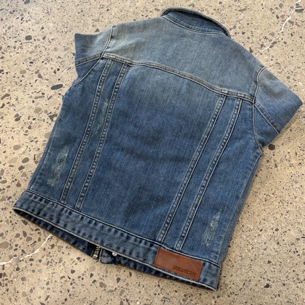 Zadig & Voltaire Kioky Denim Jean Jacket - Size XS - EUC - Medium Blue Wash - Picture 10 of 10